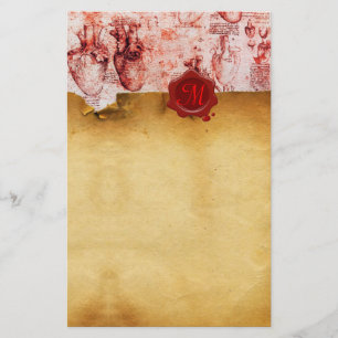 HERZ & ES SIND BLUTSCHIFFE ROTEN WAX SIEGEL PARCHM BRIEFPAPIER