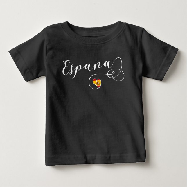 Herz España Spanien Flagge, Spanisch Baby T-shirt (Vorderseite)