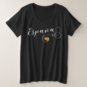 Herz España Spanien Flagge, Spanisch Große Größe T-Shirt