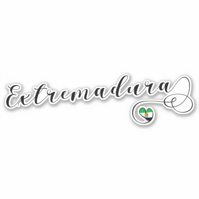 Herz Extremadura Flag, Estremaúra, Spanien Aufkleber (Vorderseite)