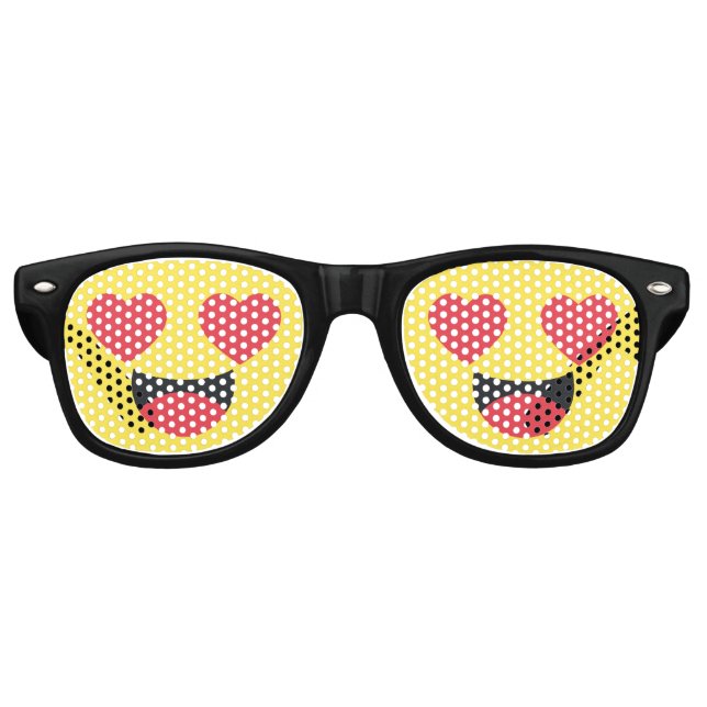 Herz Eyes Emoji Partybrille (Vorderseite)