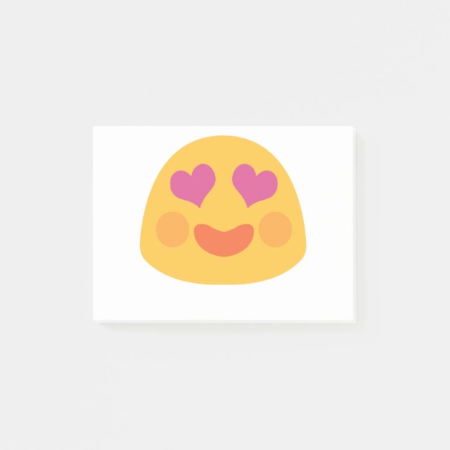 Herz Eyes Emoji Post-it Klebezettel (Vorderseite)