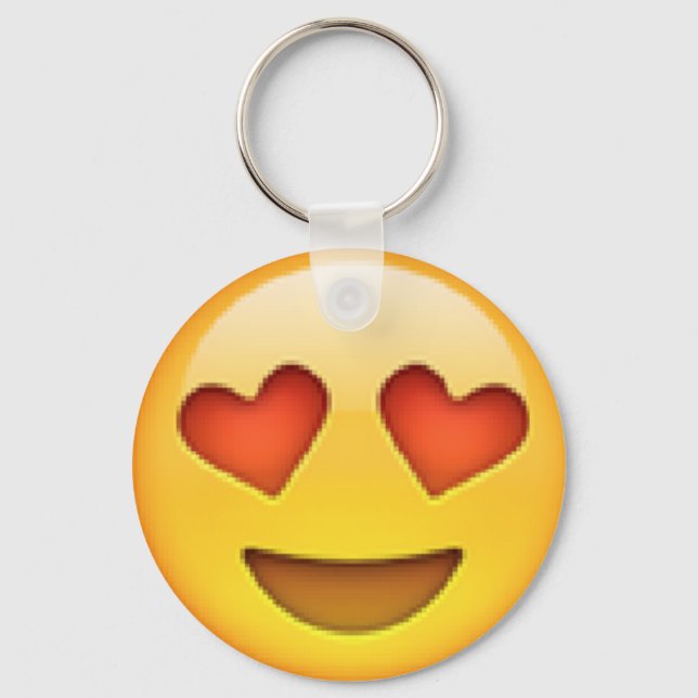Herz Eyes Emoji Schlüsselanhänger (Vorderseite)