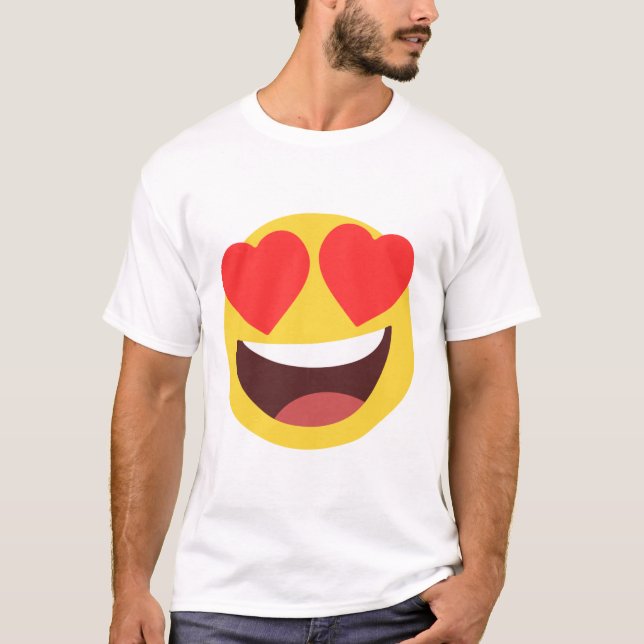 Herz Eyes Emoji T-Shirt (Vorderseite)