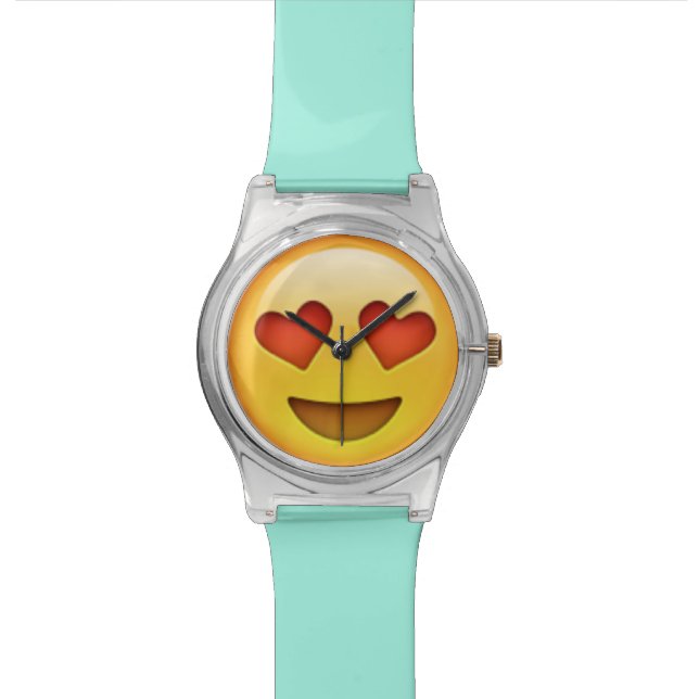 Herz Eyes Emoji Watch Uhr (Nahaufnahme)