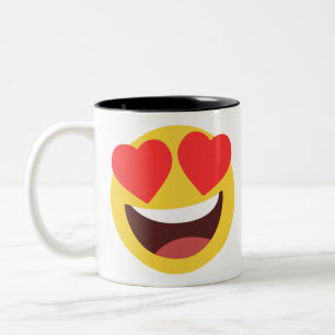 Herz Eyes Emoji Zweifarbige Tasse