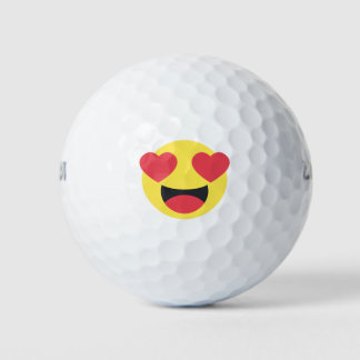 Herz Eyes Face Emoji Golfball