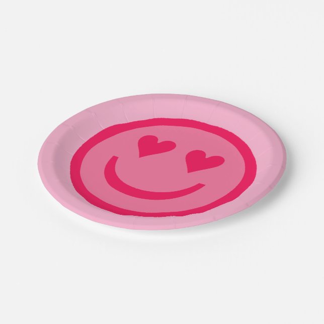 Herz Eyes Happy Face Paper Teller (Schrägansicht)