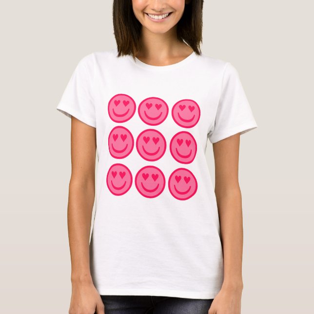 Herz Eyes Happy Face T-Shirt (Vorderseite)