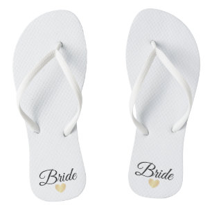 Herz Fab Bride Gold Flip Flops