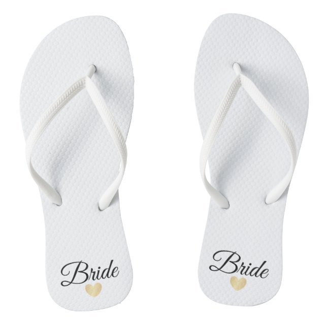 Herz Fab Bride Gold Flip Flops (Fußbett)