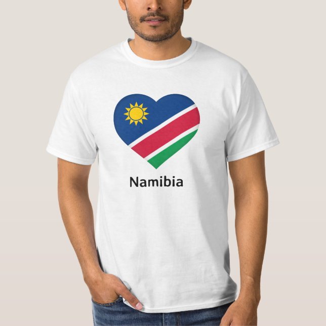Herz - Fahne Namibia T-Shirt (Vorderseite)
