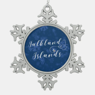 Herz Falkland Islands Flag, Falkland Isles Schneeflocken Zinn-Ornament