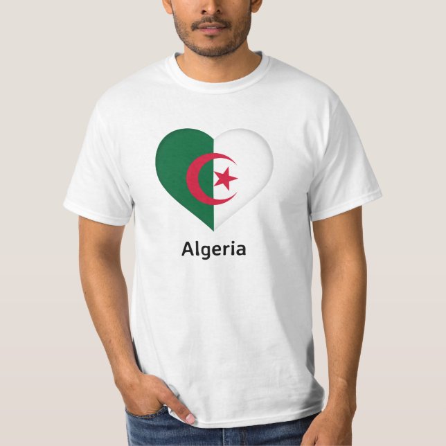 Herz - Flagge Algerien T-Shirt (Vorderseite)