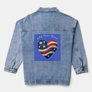 Herz Flagge Benutzerdefiniert Jeansjacke