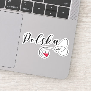 Herz-Flagge Polens Polska Aufkleber