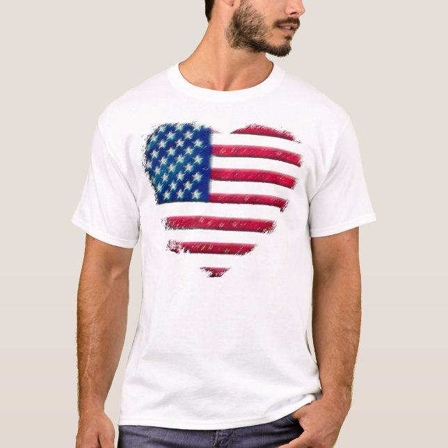 Herz-Flagge T-Shirt (Vorderseite)