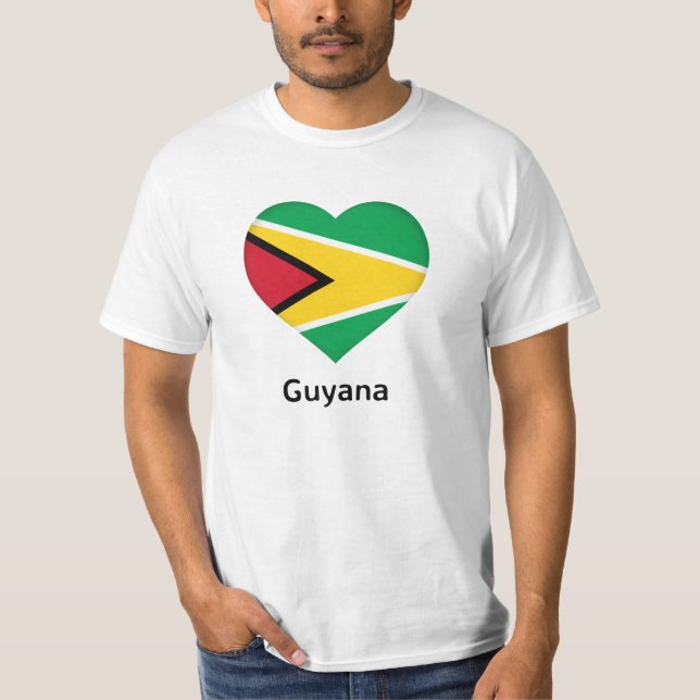 Herz - Flagge von Guyana T-Shirt (Vorderseite)