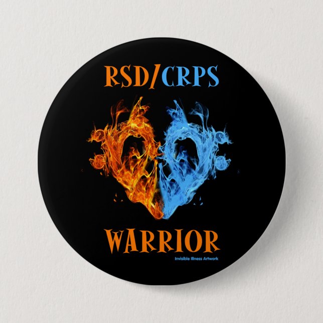 Herz/Flammen...RSD/CRPS Button (Vorderseite)