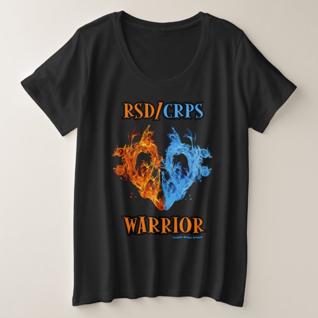 Herz/Flammen...RSD/CRPS Große Größe T-Shirt (Design vorne)