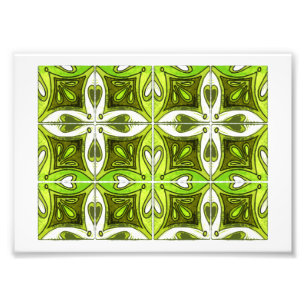 Herz-Fliesen inspiriert durch Portugiese Azulejos Fotodruck