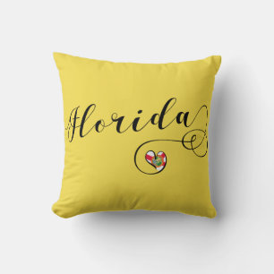 Herz Florida Pillow, Miami Floridian Kissen