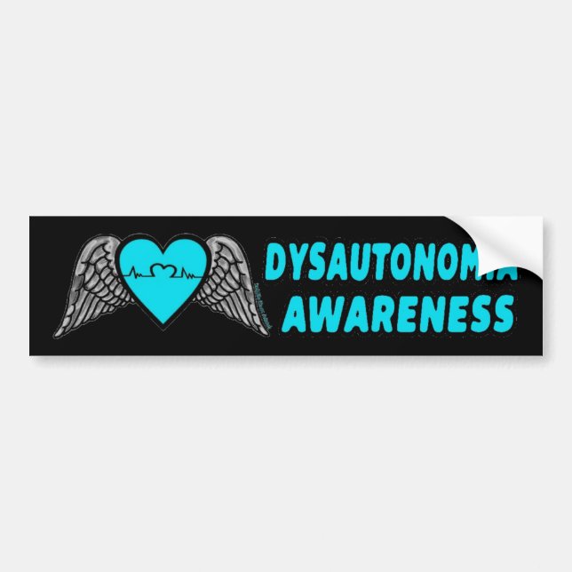 Herz/Flügel.Dysautonomie Autoaufkleber (Vorne)