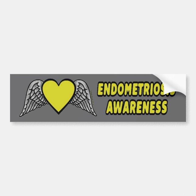 Herz/Flügel...Endometriose Autoaufkleber (Vorne)