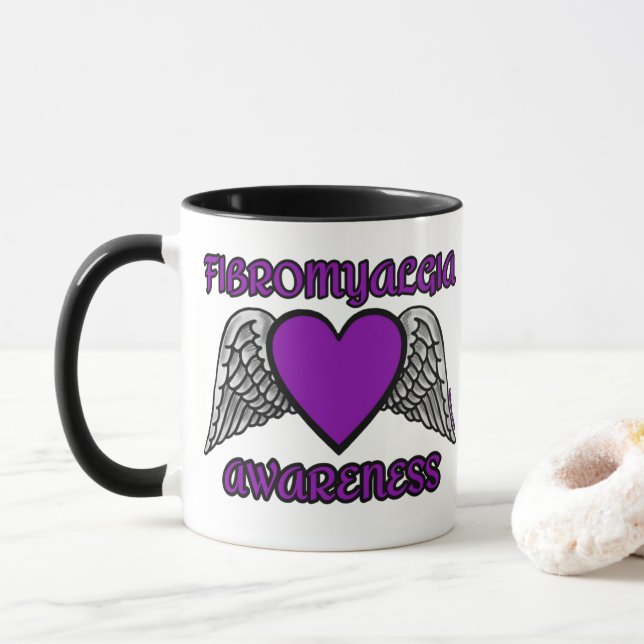 Herz/Flügel...Fibro-Tasse Tasse (Mit Donut)