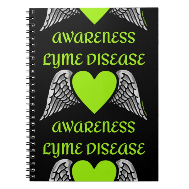 Herz/Flügel...Lyme-Notebook Notizblock (Vorderseite)