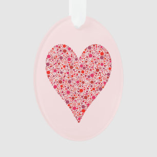 Herz-Form-hochrote Tupfen auf Rosa Ornament