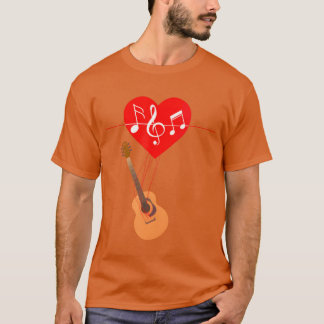 Herz Form Musikalische Notizen für Musikliebhaber T-Shirt