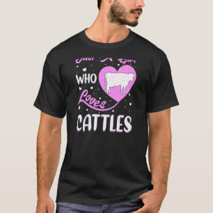 Herz Form Rinder nur ein Mädchen, die Lieben Katze T-Shirt