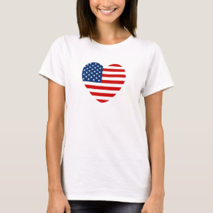 Herz-Form US-Flagge besonders angefertigt T-Shirt