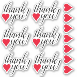 Herz Formen & Dankbarkeit "Danke!" Aufkleber