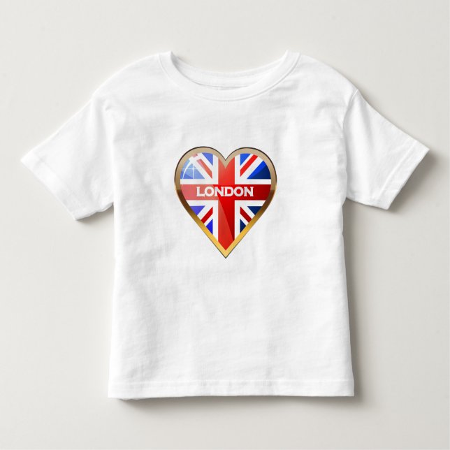 Herz-Förmige britische Flagge Kleinkind T-shirt (Vorderseite)
