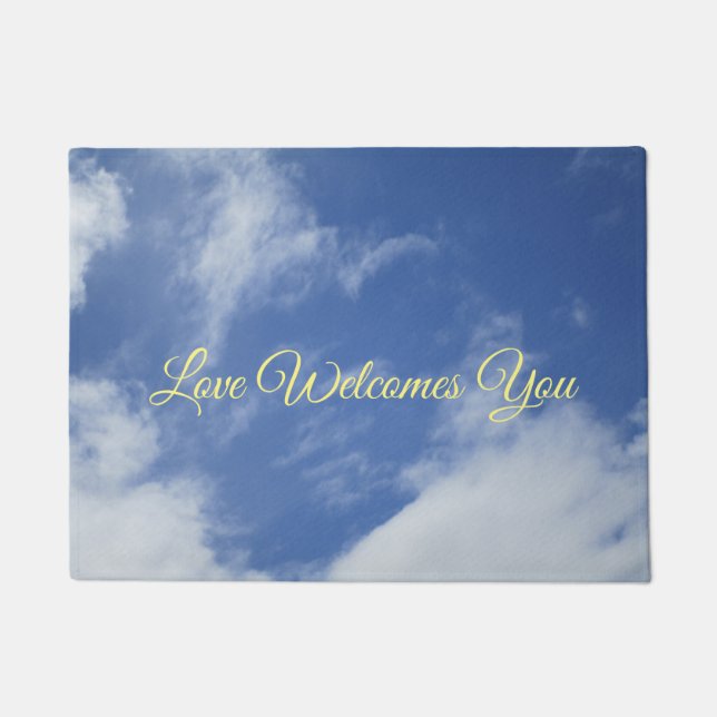 Herz-förmige Wolken-Matte Fußmatte (Vorderseite)