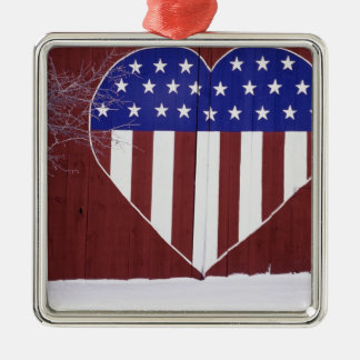 Herz-Förmiges US Flagge Ornament Aus Metall