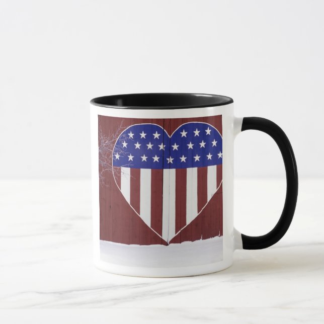 Herz-Förmiges US Flagge Tasse (Rechts)