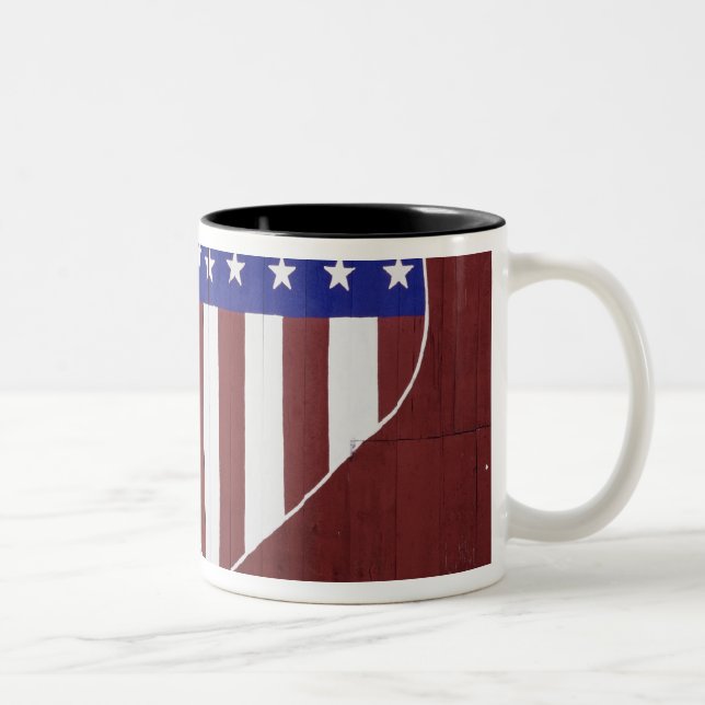 Herz-Förmiges US Flagge Zweifarbige Tasse (Rechts)