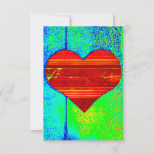 Herz-Foto Art blaue grüne Artisan Liebe Dankeskarte