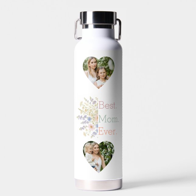 Herz-Foto & Blumendesign - Perfekte Muttertagsstou Trinkflasche (Vorne)