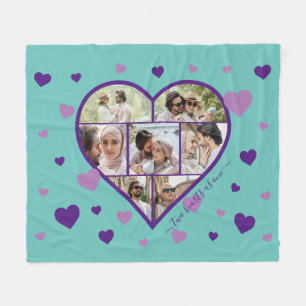 Herz Foto Collage Fleece Blanket