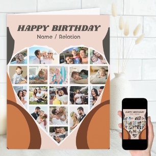 Herz Foto Collage Personalisiert Cooler Geburtstag Karte
