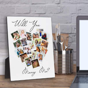 Herz-Foto-Collage Willst du mich heiraten Skript Fotoplatte