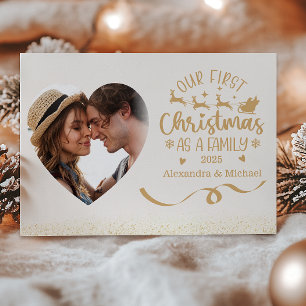 Herz-Foto Erste Weihnachten als Familienkarte