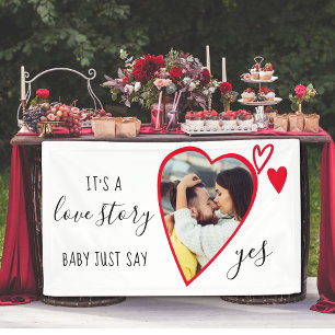 Herz Foto Liebesgeschichte Sag Ja Heiratsantrag Banner