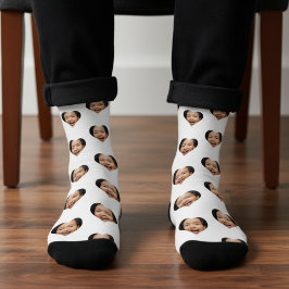 Herz Foto Lustiges Gag-Geschenk Valentinstag Weiß Socken