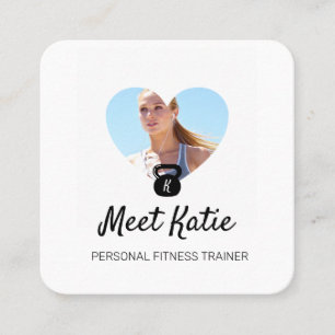 Herz-Foto-Rahmen-Personal-Trainer kettlebell Quadratische Visitenkarte