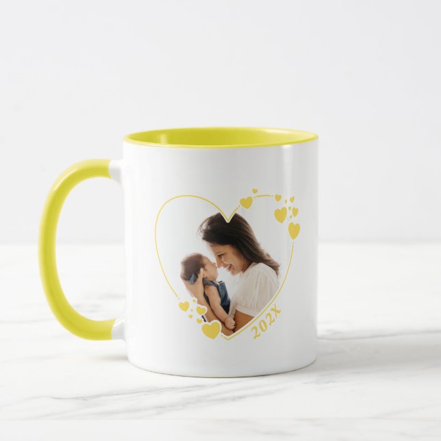 Herz-Foto Rahmen Tasse gelb (Links)
